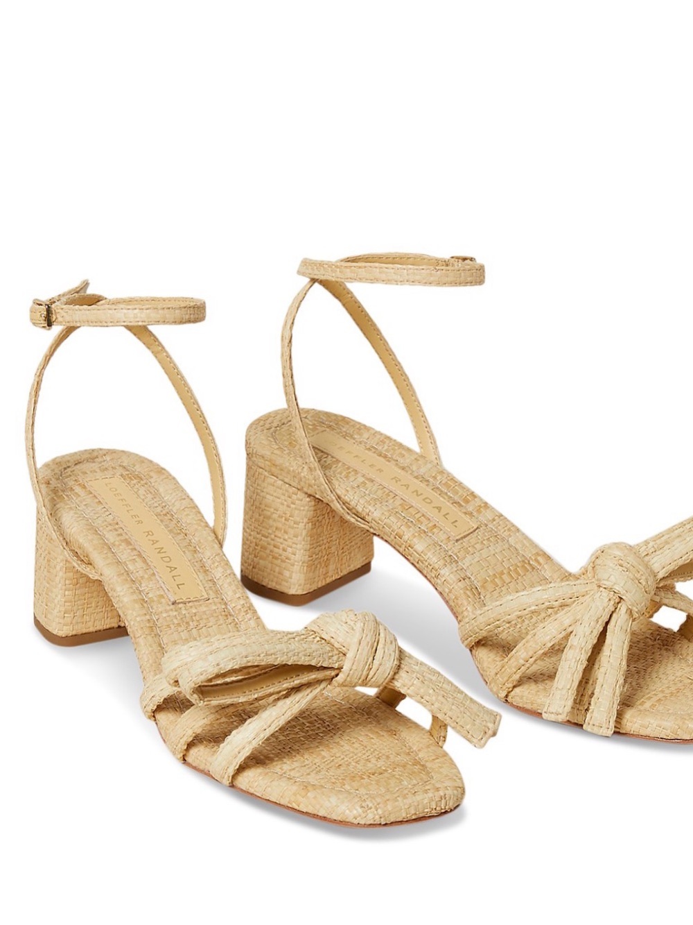 Loeffler Randall Bow Mikel Raffia Ankle Strap High Heel Sandals, 7.5 - worn once - Picture 6 of 10